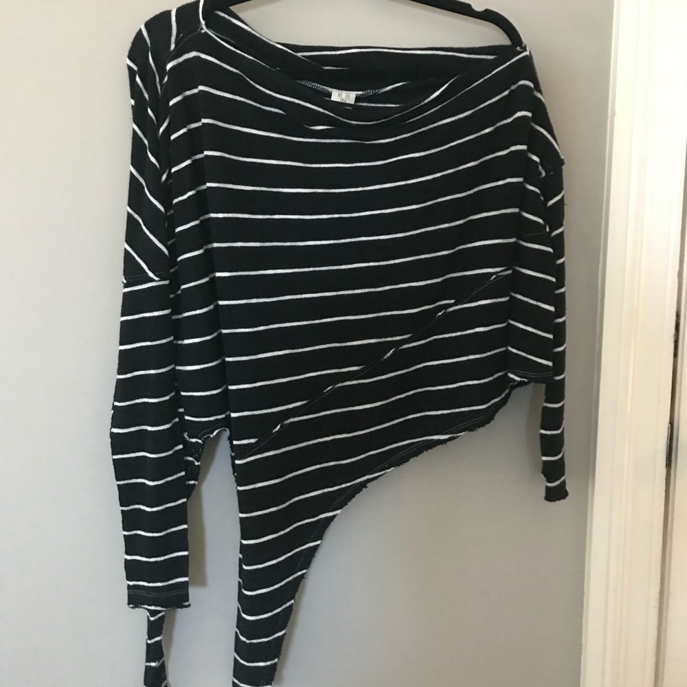 Free People | Striped Tie Sweater | XS |
